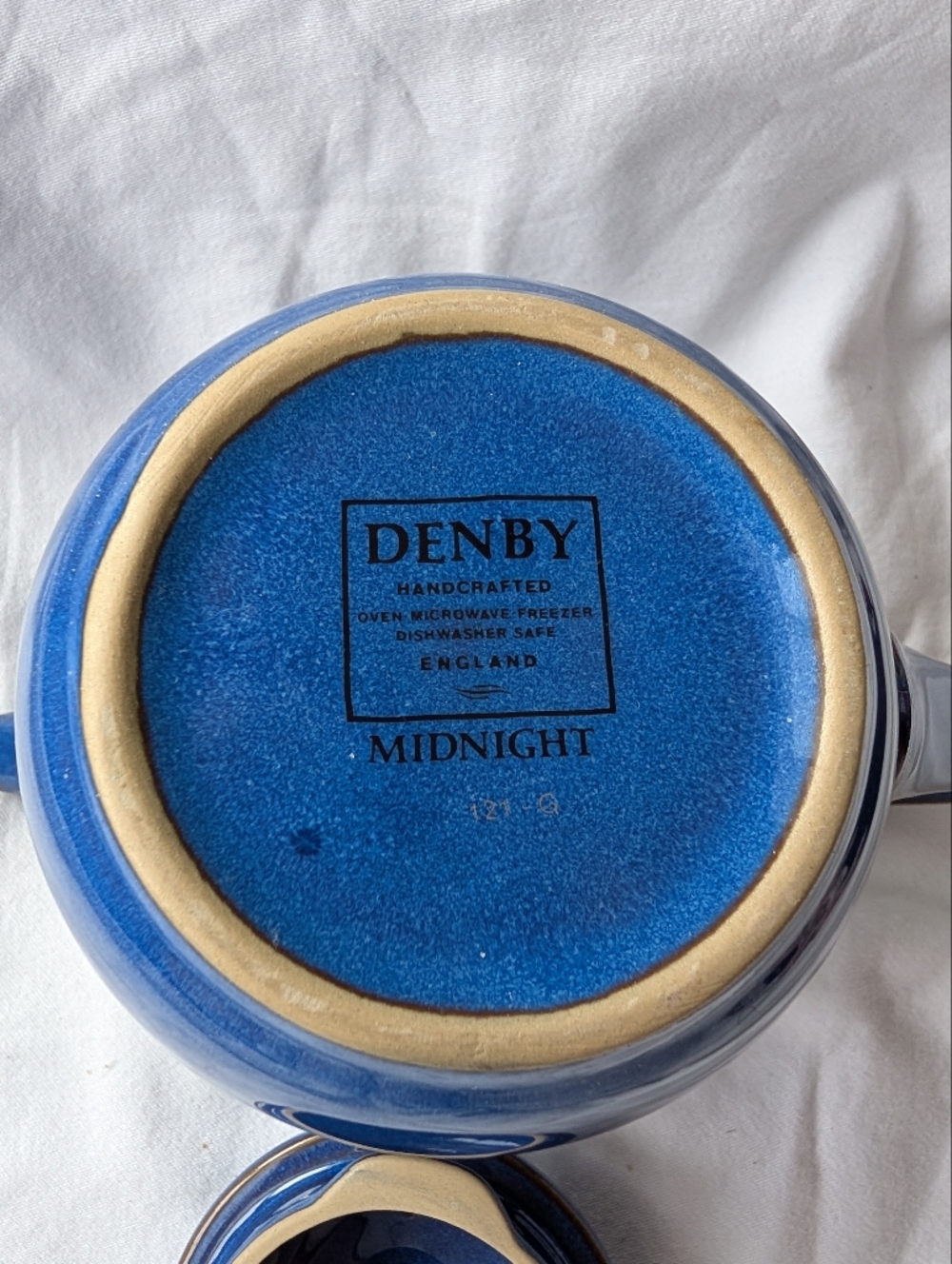 Denby England Midnight Blue Ceramic Coffee Pot Discontinued Vintage - Picture 15 of 16